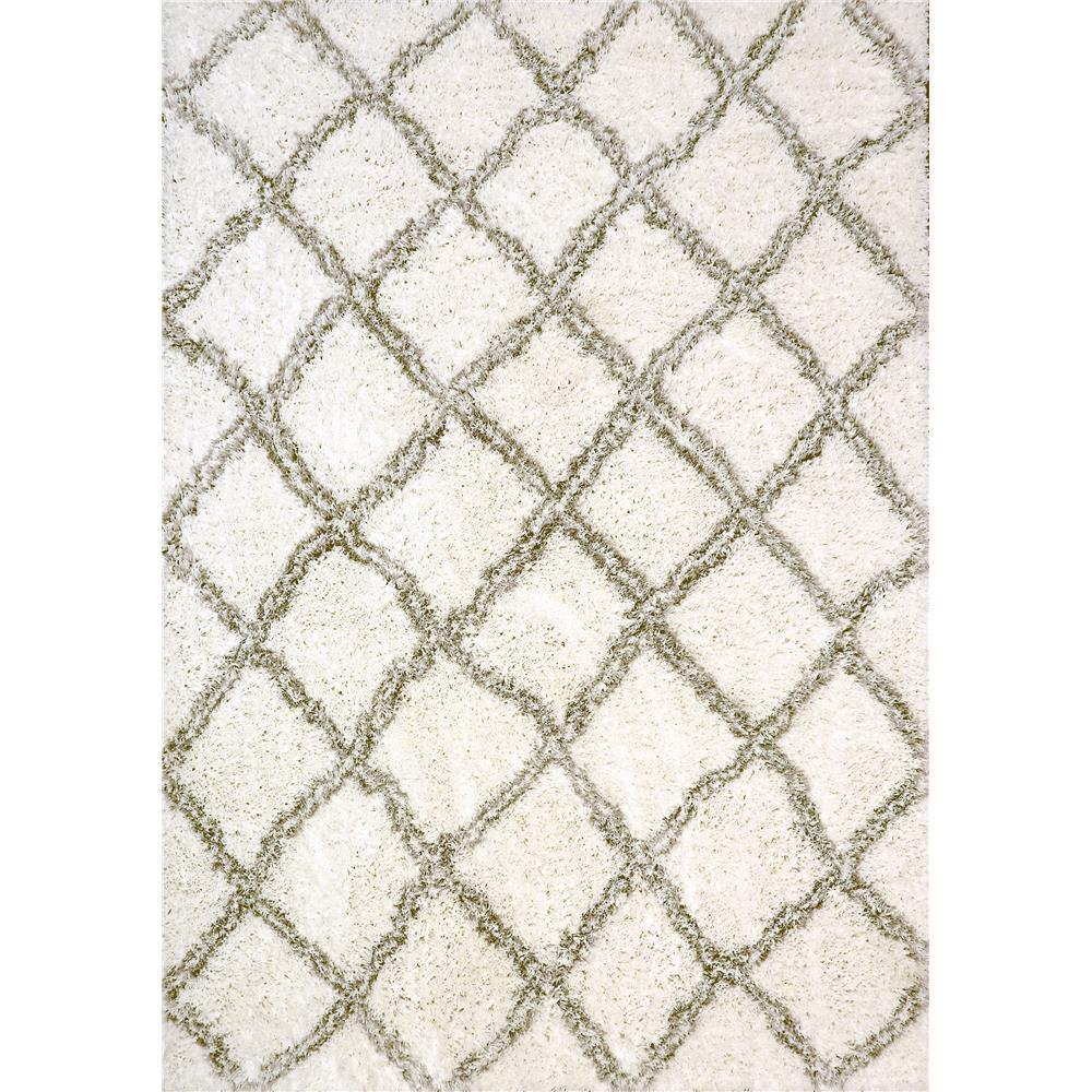 Dynamic Rugs 7432-100 Nordic 2.7 Ft. X 5 Ft. Rectangle Rug in White/Silver